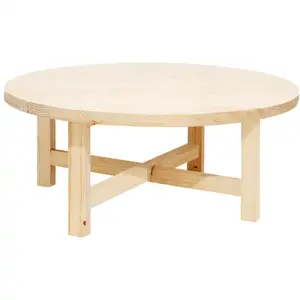 Decowood Table basse en bois de sapin naturel Ø60x40cm pas cher