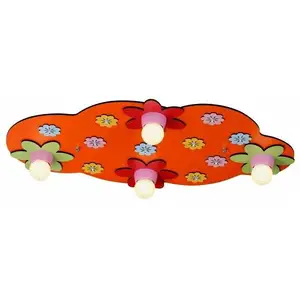 Cristalrecord - Plafonnier enfant orange bloom cr 24-002-04-141 pas cher