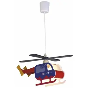 CRISTALRECORD Plafonnier enfant bleu helicoptero bravo cr 99-010-01-120 pas cher