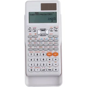 NK Calculatrice scientifique de 552 fonctions, couvercle de protection, panneau solaire, batterie 1 x LR44, dimensions 16,5 x 8 x 1,5 cm, écran de 192 x 63 pixels, couleur blanche pas cher