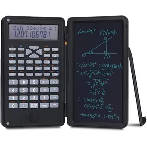 NK Calculatrice Scientifique à 240 Fonctions, Tableau d'écriture de 6 Pouces, Stylet électronique Inclus, Couvercle de Protection, Bouton de Commande, Batterie 1 x CR2025, Couleur Noire