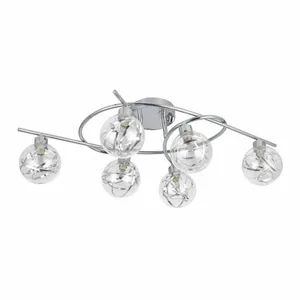 Fabrilamp - Plafonnier de 6 lumières modèle varanasi chrome pas cher