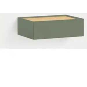 Drawer TEULAT Table de chevet 1 tiroir murale en bois - Vert amande pas cher