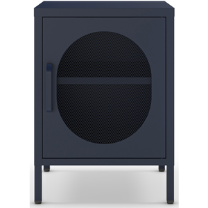 Drawer Table de chevet 1 porte en métal - Bleu nuit pas cher