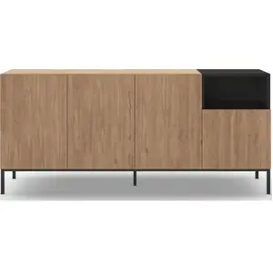 Comparateur de prix : Drawer Buffet 4 portes en bois et métal L180cm - Bois clair