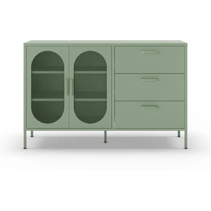 Drawer Buffet 2 portes en métal L140cm - Vert menthe pas cher