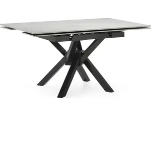 Drawer Table à manger extensible 6 à 8 personnes en céramique et métal 150-20 pas cher