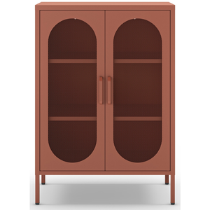 Drawer Buffet 2 portes en métal H100cm - Terracotta pas cher