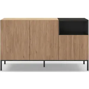 Drawer Buffet 3 portes en bois et métal L140cm - Bois clair pas cher