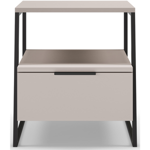 Drawer Table de chevet 1 tiroir en bois et métal - Beige pas cher