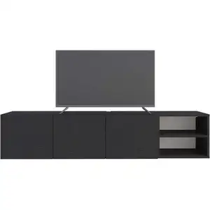 Meuble TV suspendu à accrocher au mur 180 cm CONRAD coloris noir pas cher
