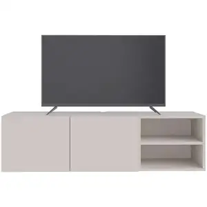 Meuble TV suspendu à accrocher au mur 143.5 cm CONRAD coloris beige pas cher