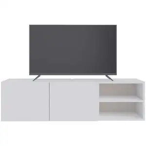 Meuble TV suspendu à accrocher au mur 143.5 cm CONRAD coloris blanc pas cher