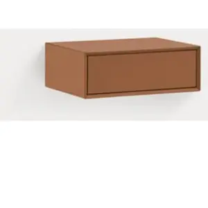 Drawer TEULAT Table de chevet 1 tiroir murale en bois - Marron argile pas cher