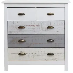 BUT Commode 5 tiroirs MOANA Bois massif pas cher