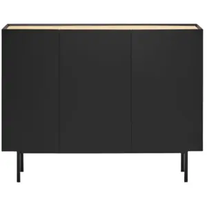 Drawer TEULAT Buffet 3 portes style contemporain en bois noir pas cher