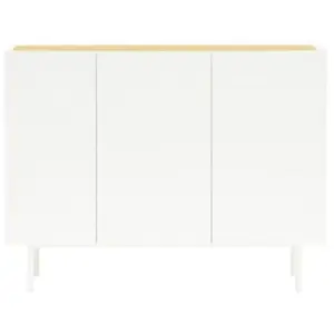 Drawer TEULAT Buffet 3 portes style contemporain en bois blanc pas cher