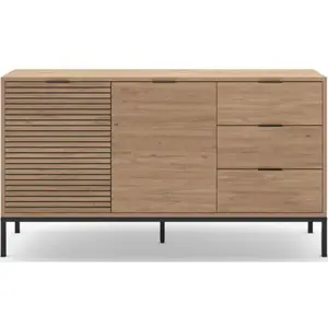 Calicosy Buffet 3 portes et pieds en métal Ariel - L140 cm pas cher