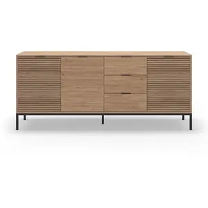 Buffet 3 portes 3 tiroirs et pieds en métal Ariel - L180 cm - Calicosy