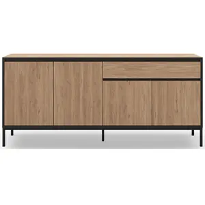 CONCEPT1 Lorenza 4P1T chene noir 180 x 40 x h80cm LORENZA-4P1T-CHENE pas cher