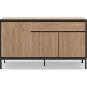 Comparateur de prix : CONCEPT1 Lorenza 3P1T chene noir 140 x 40 x h80cm LORENZA-3P1T-CHENE