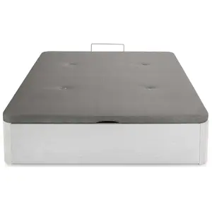 8 HEURES Sommier coffre 160x200 cm HYPNOS coloris blanc pas cher