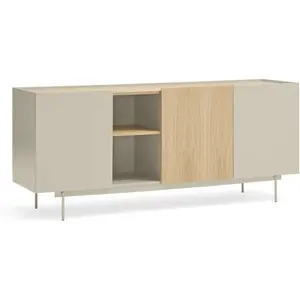 TEULAT Buffet 3 portes, 3 tiroirs en bois L180 cm - Beige pas cher