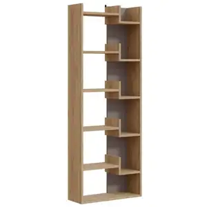Comparateur de prix : CALICOSY Étagère Design 6 Niveaux Effet Chêne - H162,4 cm - 60.5 cm X 22 cm X 162.4 cm - KLAPO