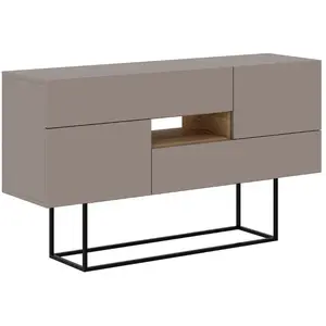 Buffet bas - CALICOSY - Titan - 2 portes - 2 tiroirs - couleur moka pas cher