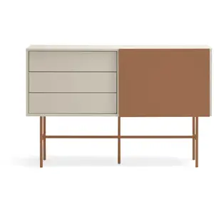 TEULAT Buffet avec porte coulissante en bois L140 cm - Marron argile pas cher