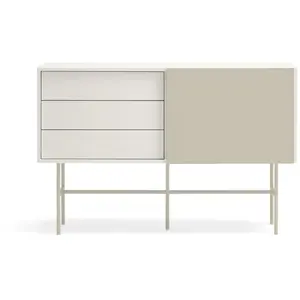 TEULAT Buffet avec porte coulissante en bois L140 cm - Beige pas cher