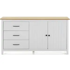 Comparateur de prix : CONCEPT1 Miranda 2P3T blanc cire 150 x 40 x h80cm MIRANDA-2P3T-BLANC