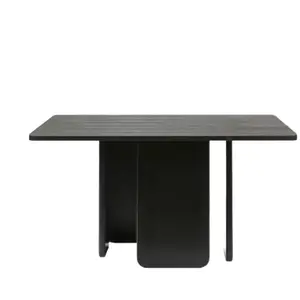 TEULAT Table à manger carrée design 137cm en bois noir pas cher