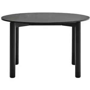 TEULAT Table à manger ronde 120 cm en bois noir
