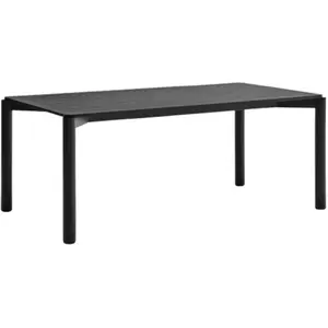 TEULAT Table à manger 180x100cm rectangulaire en bois noir pas cher