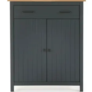 Buffet haut 2 portes 90x40x110 cm bleu foncé et naturel - bluza pas cher