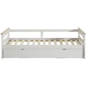 BUT Lit pont gigogne double blanc 199x105 cm pas cher