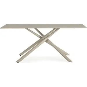 Drawer Table à manger 8 places en céramique et métal - Beige pas cher