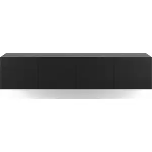 Drawer Meuble TV suspendu 4 portes en bois L180cm - Noir pas cher