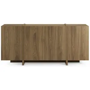 Comparateur de prix : Buffet VOLIA en chêne foncé   4 portes   180 x 40 x 79 cm