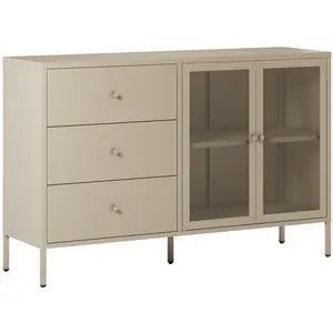 Buffet en metal beige pas cher