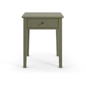 M&S Chevet 1 Tiroir 46x36x55 Cm En Bois De Pin Kaki pas cher