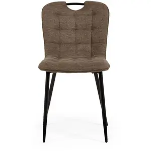 Chaise en tissu CHAI coloris marron pas cher
