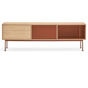 TEULAT Meuble TV contemporain 180cm en bois orange pas cher