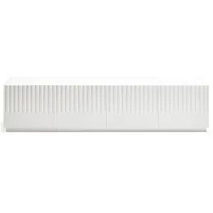Comparateur de prix : TEULAT Meuble TV 4 portes en bois L180cm - Blanc