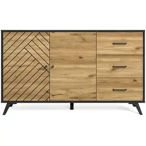 Buffet 2 portes 3 tiroirs ZEBRA pas cher