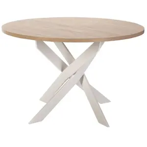 BUT Table de séjour ronde THER imitation chêne clair