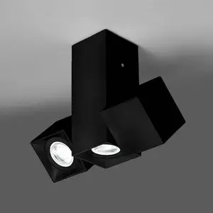 Milan Iluminación Milan Dau Spot plafonnier à trois lampes, noirVendu parluminaire