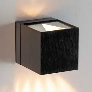 Milan Iluminación Plafonnier cubique Dau montant et descendant noirVendu parluminaire