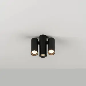Milan Iluminación Milan Haul plafonnier LED à trois lampes, noirVendu parluminaire